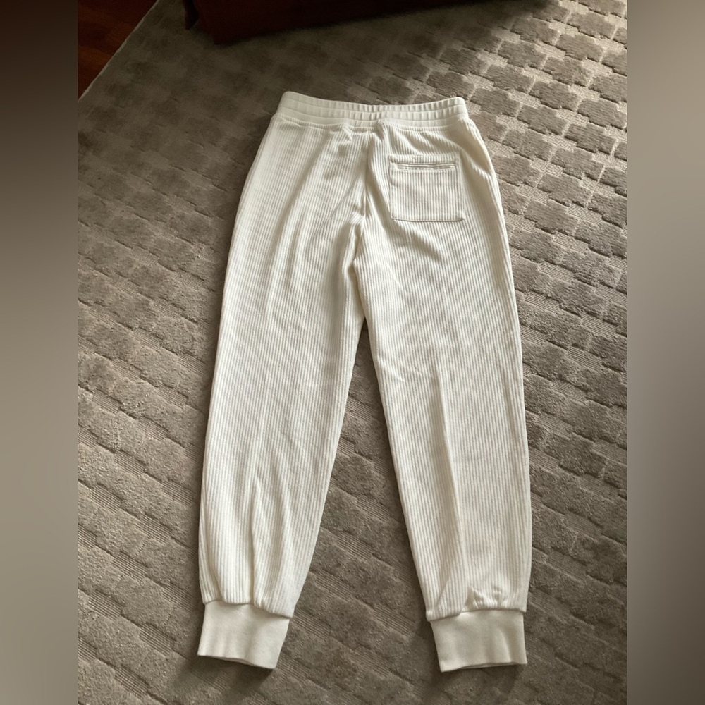 Varley White Ribbed Track Pants - Picture 2 of 7